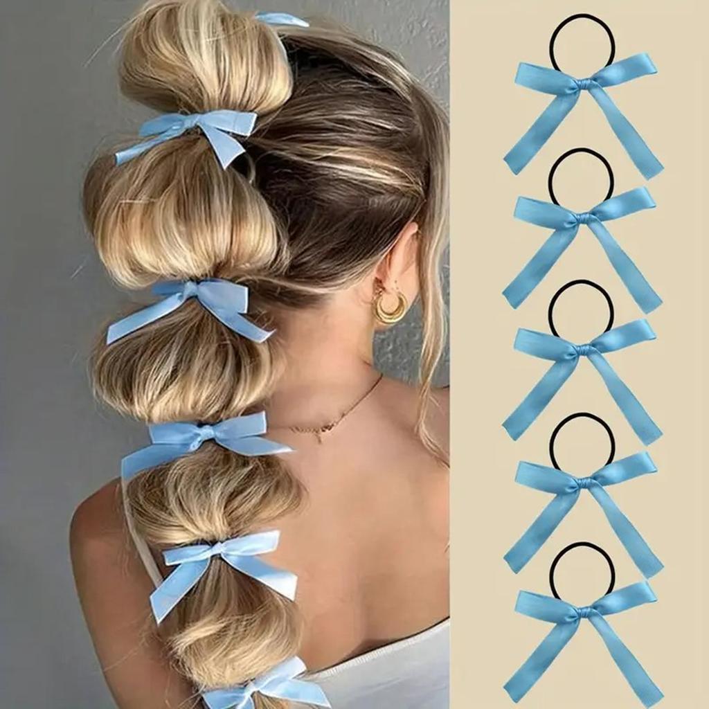 5-10Pcs Women's Style, Fashionable and Cute, Black Bow Hair Tie, Suitable for Daily Use, Recommended Gift Hair Accessories