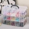 3-layer Transparent Storage Box, Stackable Storage Box, Portable Craft Bead Plastic Box, Jewelry Storage Box, Storage Tray