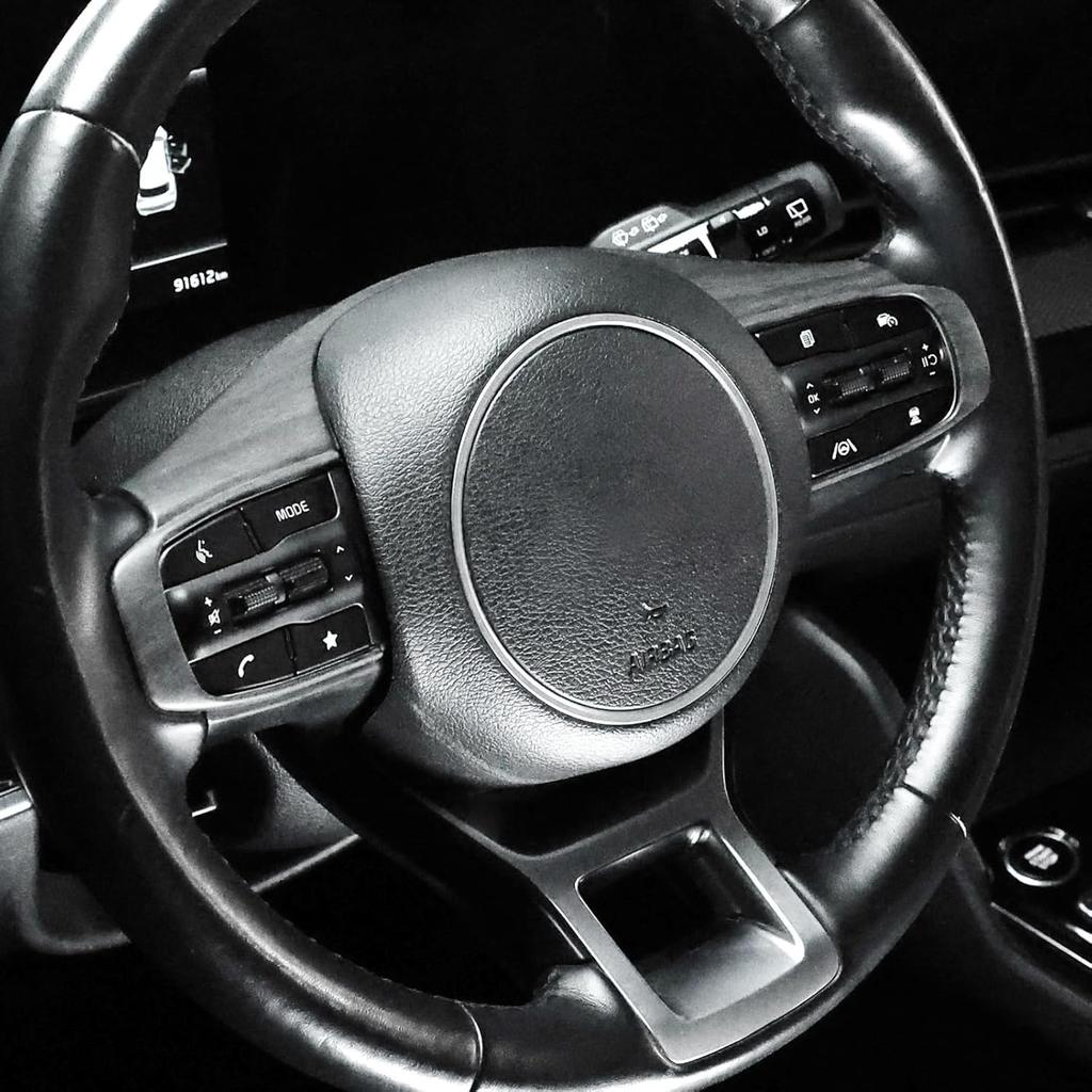 Steering Wheel Button Panel Cover Interior Steering Handle Button Frame Protective Sticker Compatible with Kia Sportage 2023-2025 Accessories (Wood