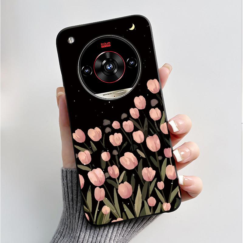 Printed Phone Case For ZTE Nubia Focus 2 Ultra 5G Funda Capa Soft Silicone Black Shell Cover Cute Flower Cartoon Casing Coque