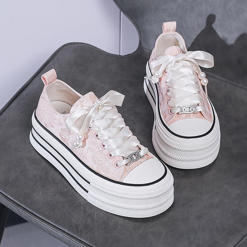 Platform Canvas Shoes Student Board Shoes Casual Versatile Trendy Single Shoes Little White Shoes