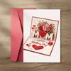 Rose Heart Patterns Mother's Day Greeting Card Imitation 3D Invitation Card  Happy Mother's Day