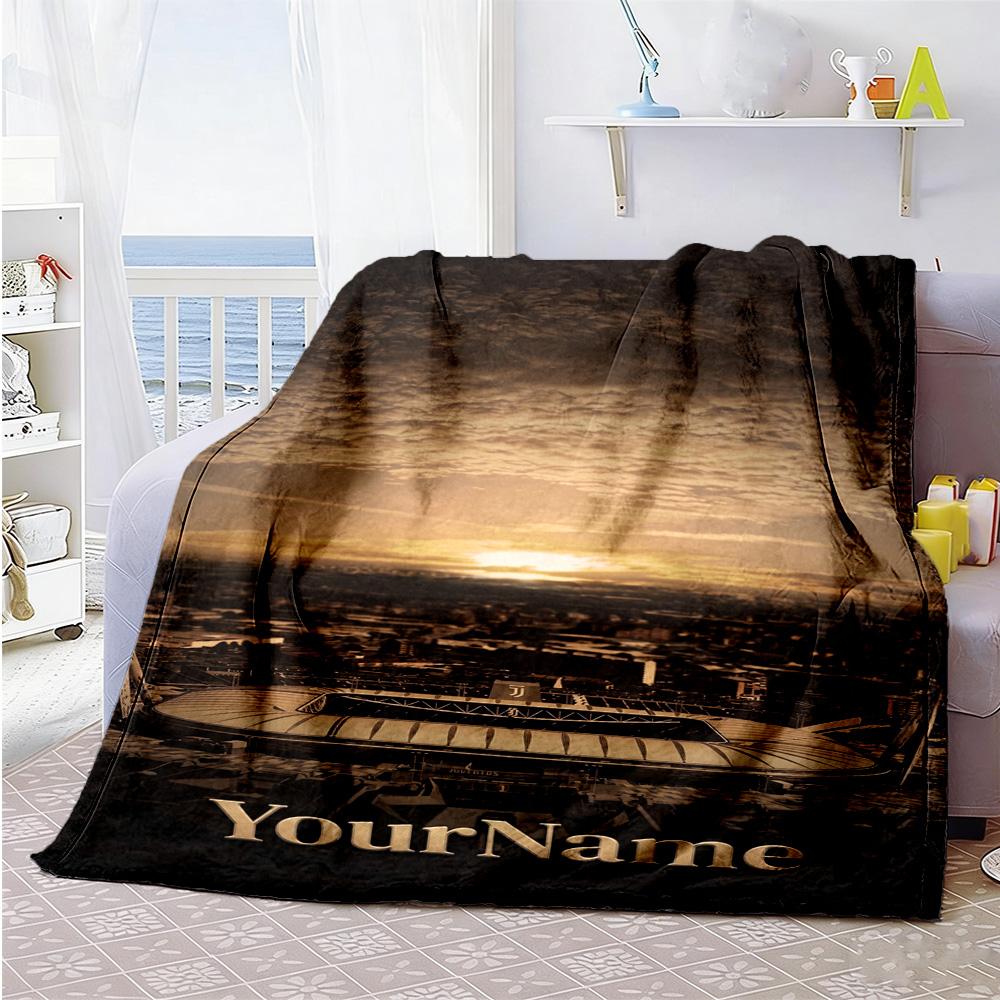 Juventus Personalized Name Blanket Throw Personalized Blanket Ultra-Soft Great for Livingroom Living Room Seaside Bedding Ideal for All Seasons
