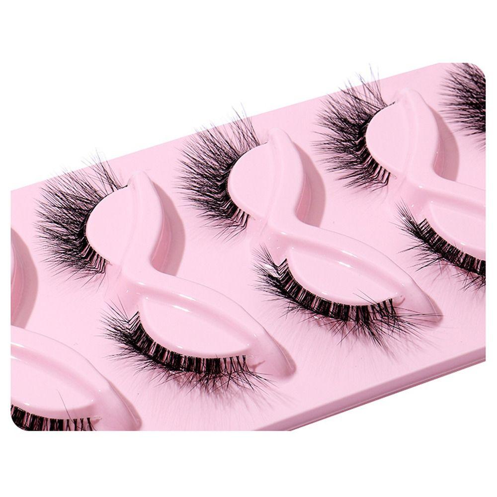 5 párů očního ocasu prodlužující falešné řasy pro kočičí oko 3D nástroje pro make-up umělých norkových řas