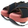 MARNI Sandals Leather cross strap platform sole Black pink l37 SAMA002708 Used