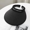 Summer Straw Hat for Women Foldable Empty Top Sun Hat Outdoor Beach Running Bicycle Wide Brim Female Sunscreen Visor Casual Cap