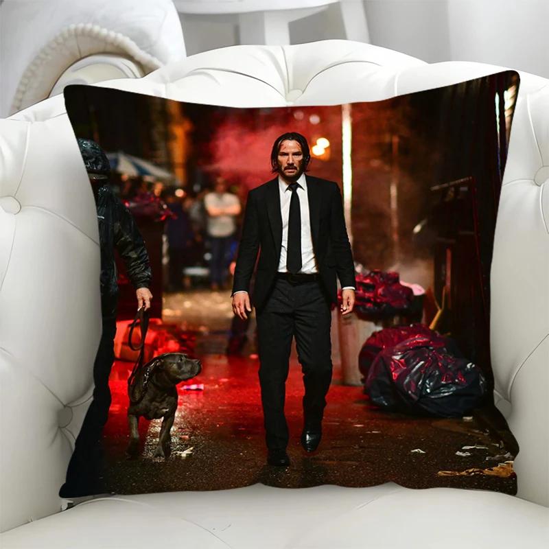Sofa Cushion Cover 45x45cm John Wick Pillowcase 45*45 Pillow Cases for Bed Fall Decor Decorative Pillowcases 40x40 Lounge Chairs