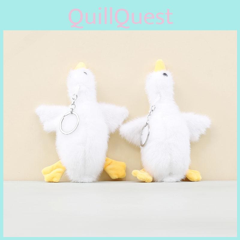 Plush White Goose Hanging Toy With Pp Cotton Fill For Kids Backpack Decor