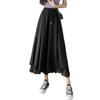 Chiffon High-Waisted Black Wide-Leg Cropped Pants for Women - Korean Style, Loose Fit, Slimming.