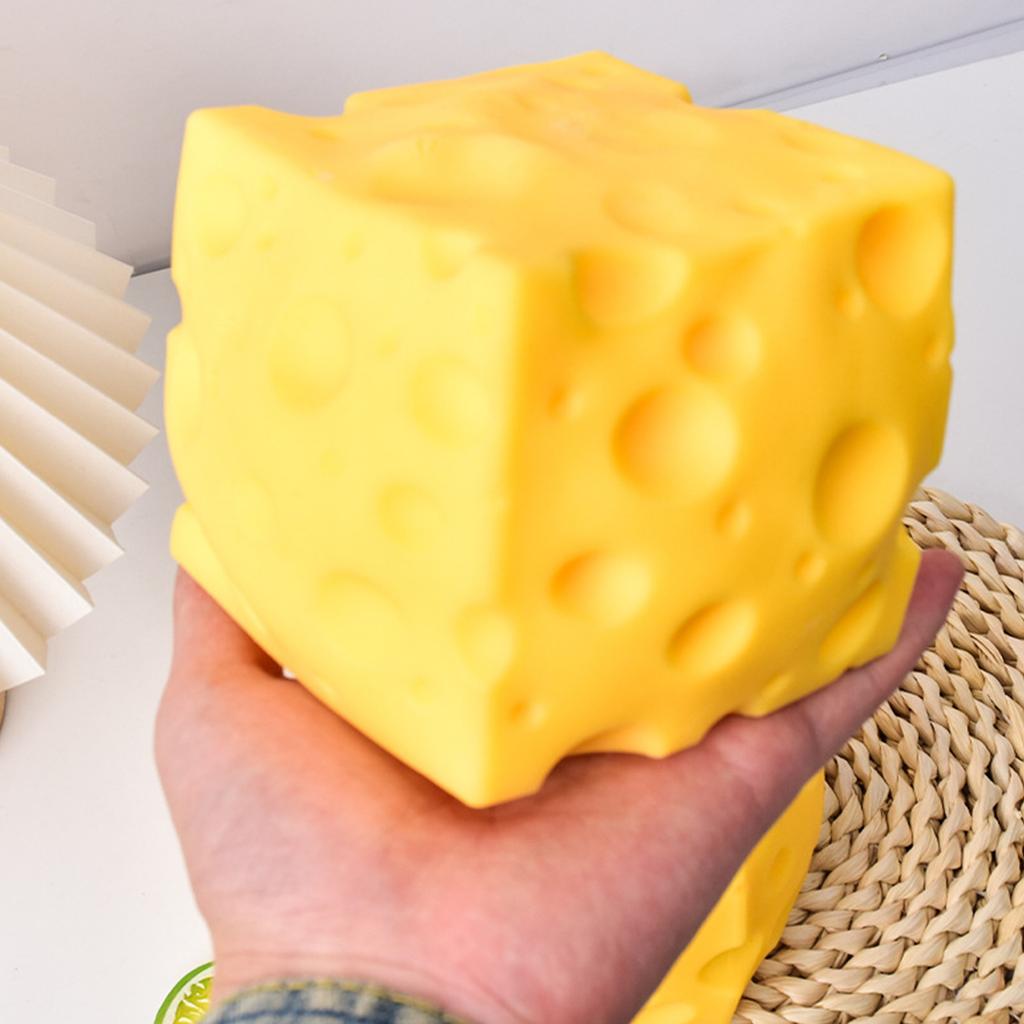 1/2Pcs Cheese Cube Stress Ball Reusable Cheese Shapeable Squeeze Ball Non-Bounce Stress Relief Squeezer Toy Gift for Friends