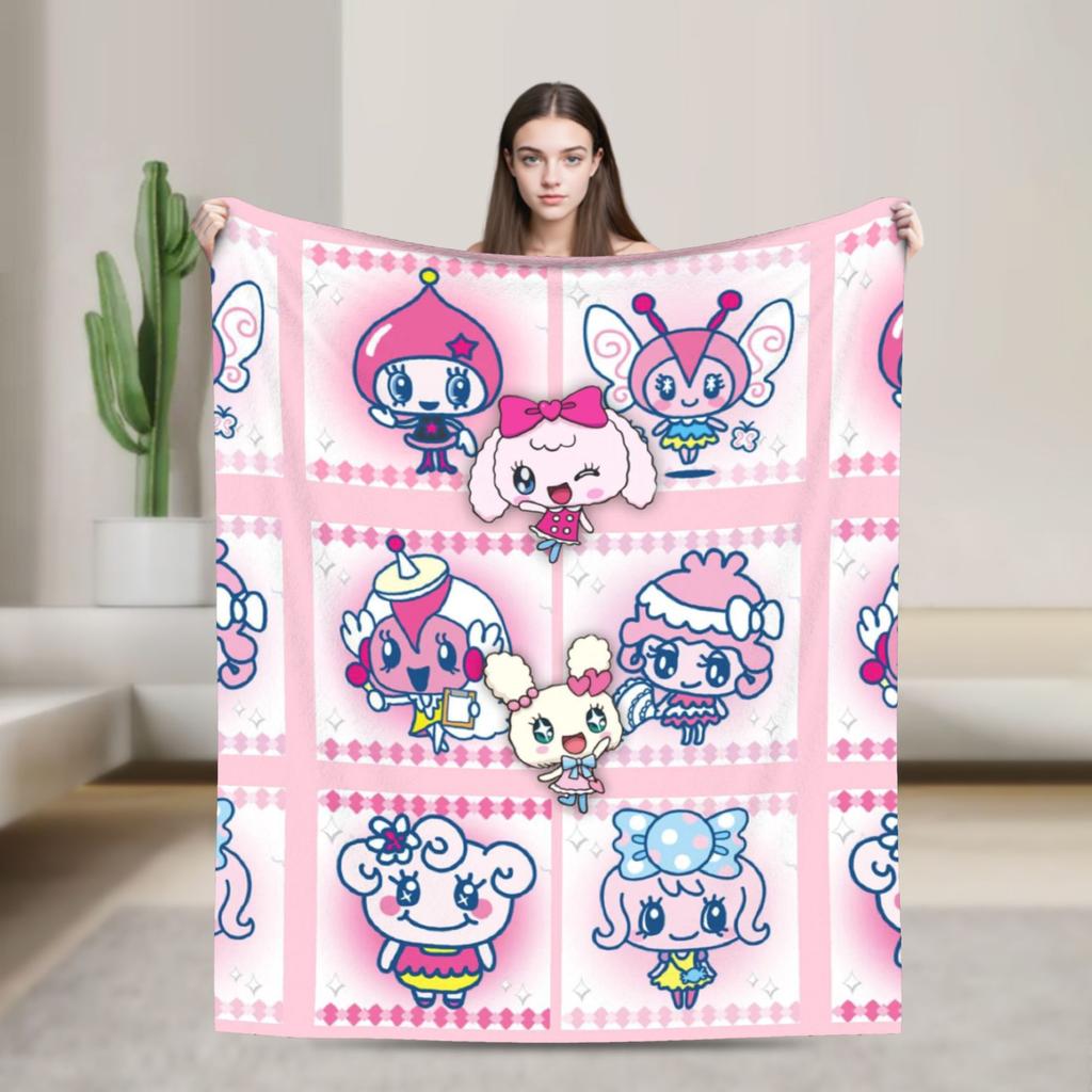 Japanese Cute Tamagotchis Blanket Flannel Funny Breathable Throw Blanket for Coverlet Autumn/Winter