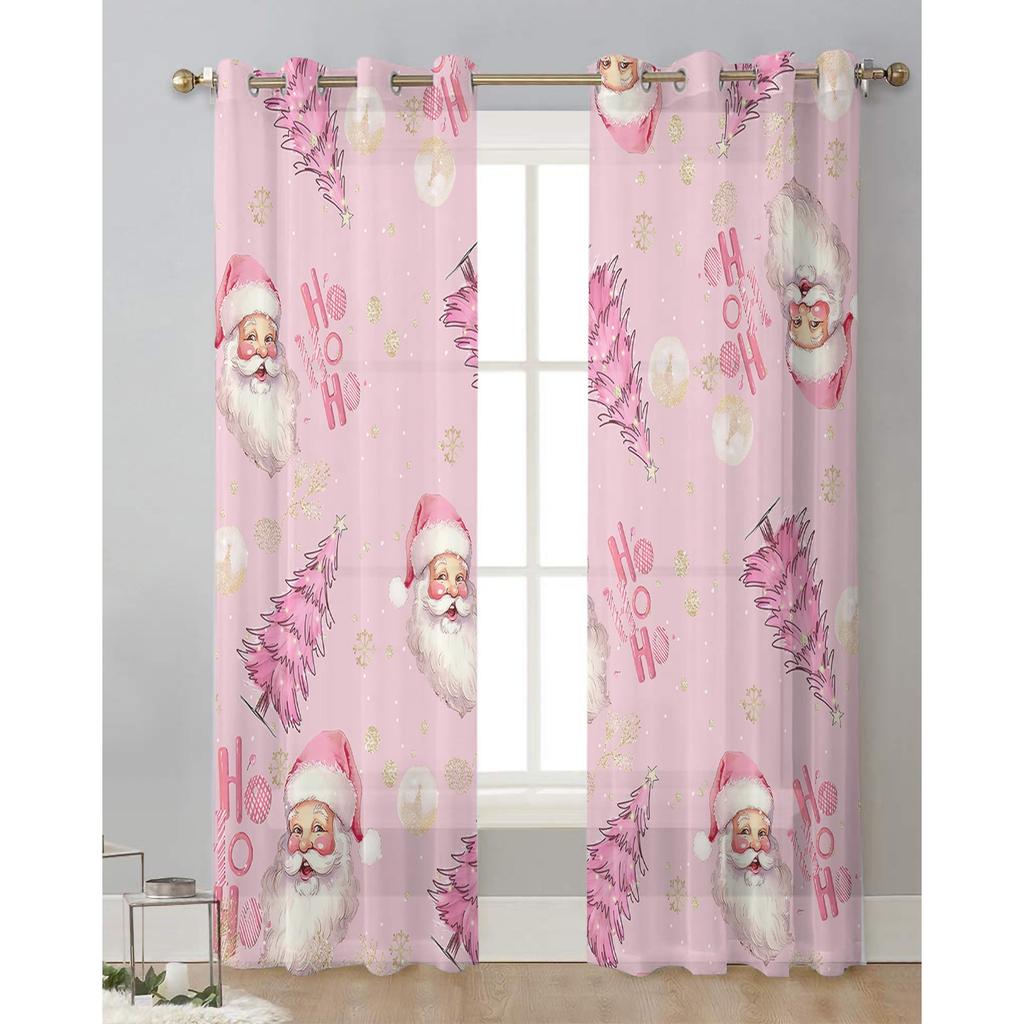 Jultomten Gåva Julgran Sovrum Voilegardin Fönsterbehandling Draperier Tyllgardiner för Vardagsrum Skira Gardiner