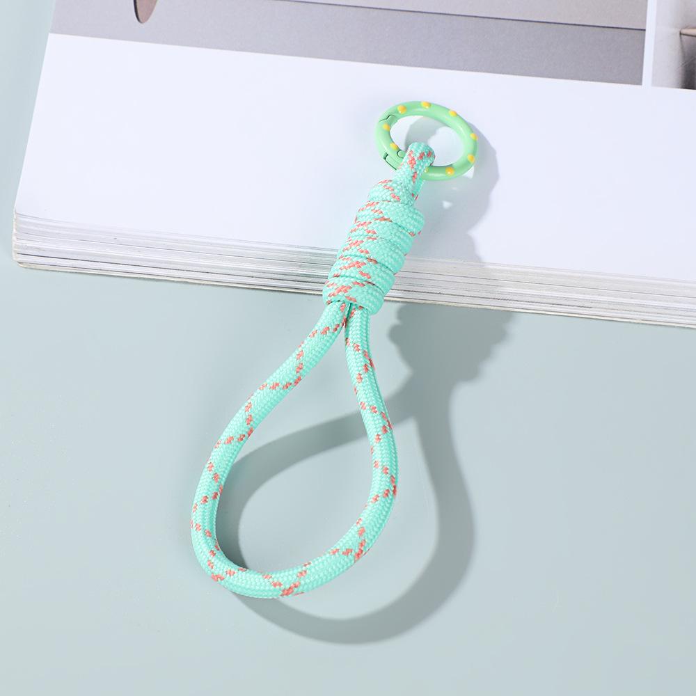 Colorblock Woven Phone Lanyard with Detachable Keychain and Anti-Lost Rope