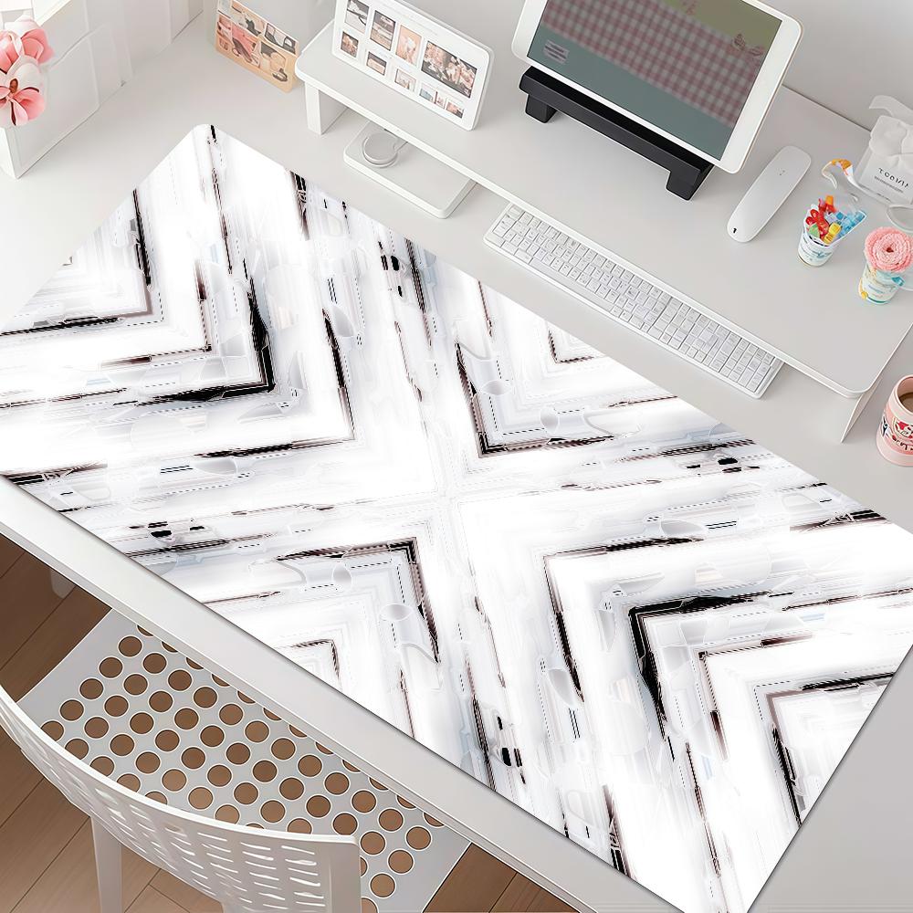 Abstract Black And White Mouse Pad Anti Slip Rubber Edge Locked Thickened Laptop Gaming Desk Mat