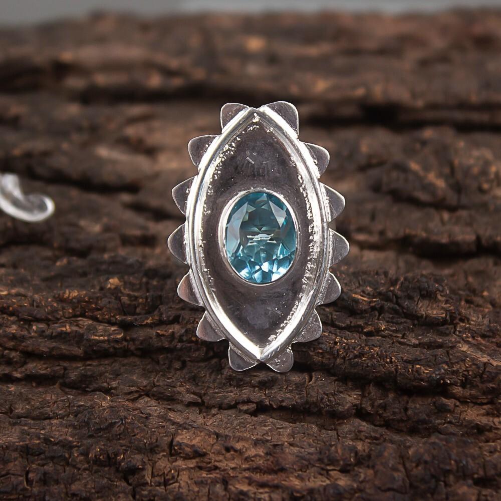 Sky Blue Topaz Gemstone 925 Sterling Silver Jewelry Handmade Ring Gift for Wife RR-6-8