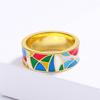 Exquisite 18k Gold Women's Ring Color Irregular Epoxy  Women's Ring Handmade Enamel Women's  Gift