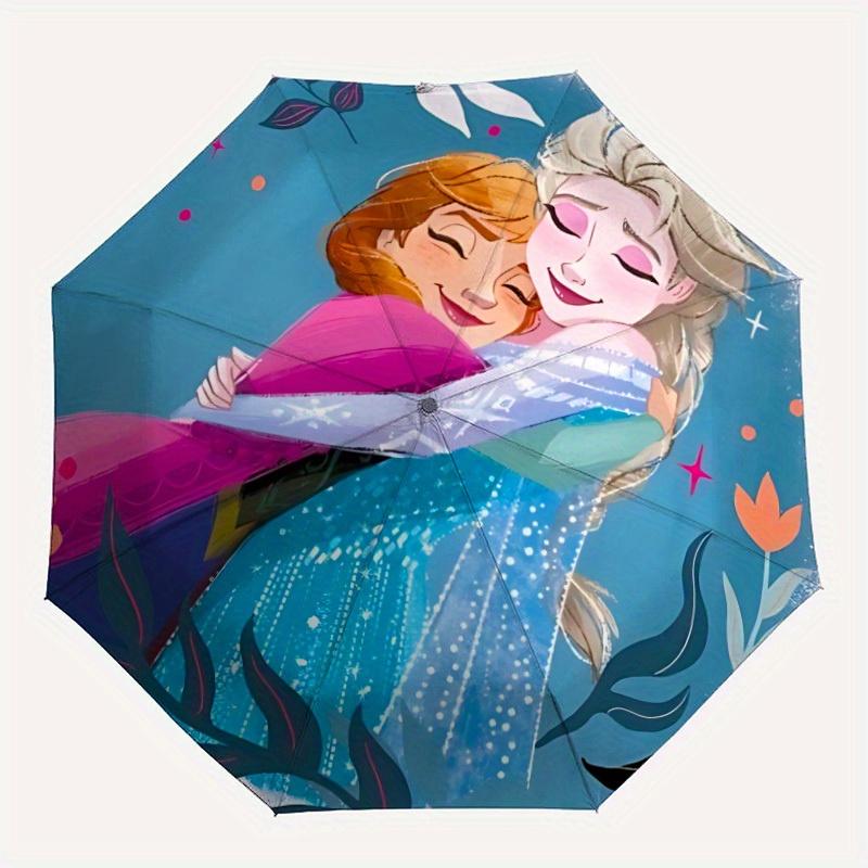 

1pc ElsaDesign Automatic Open/close Folding Umbrella - Compact Travel Umbrella, Heavy-Duty 8-Rib Construction y25072405