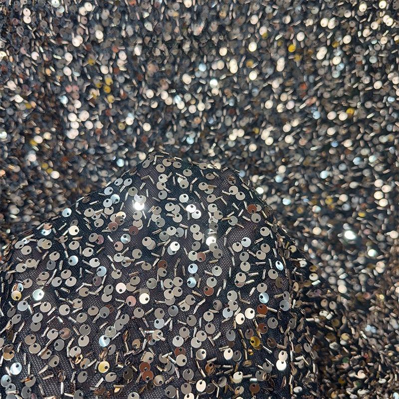 Exquisite Sequins Fabric with Shiny Sequins Embroidered for DIY Sewing Weding Party Dress Decoration Handmade DIY Designerfabric