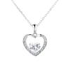 925 Silver Sterling Heart Design Simple Pendant Gemstone Necklace for Women Birthday Gift