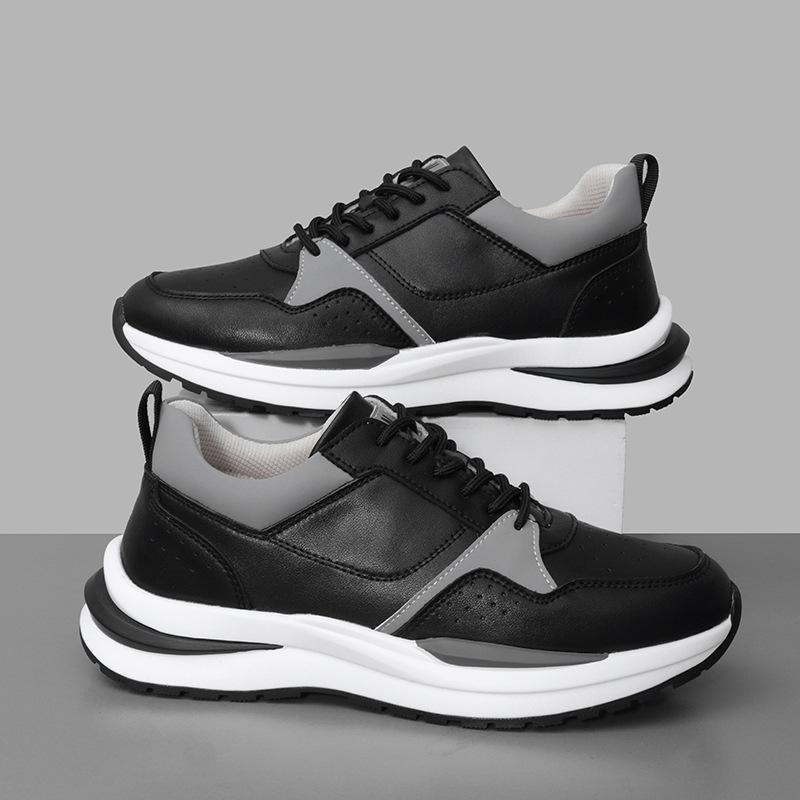 Men's Versatile Fashion Trendy Shoes Platform White Shoes Daily Work Men's Shoes Sports Style Casual Leather Shoes