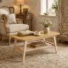 A large coffee table with a 100 cm long solid wood base, offering plenty of storage space and ideal for the living room, apartment and office