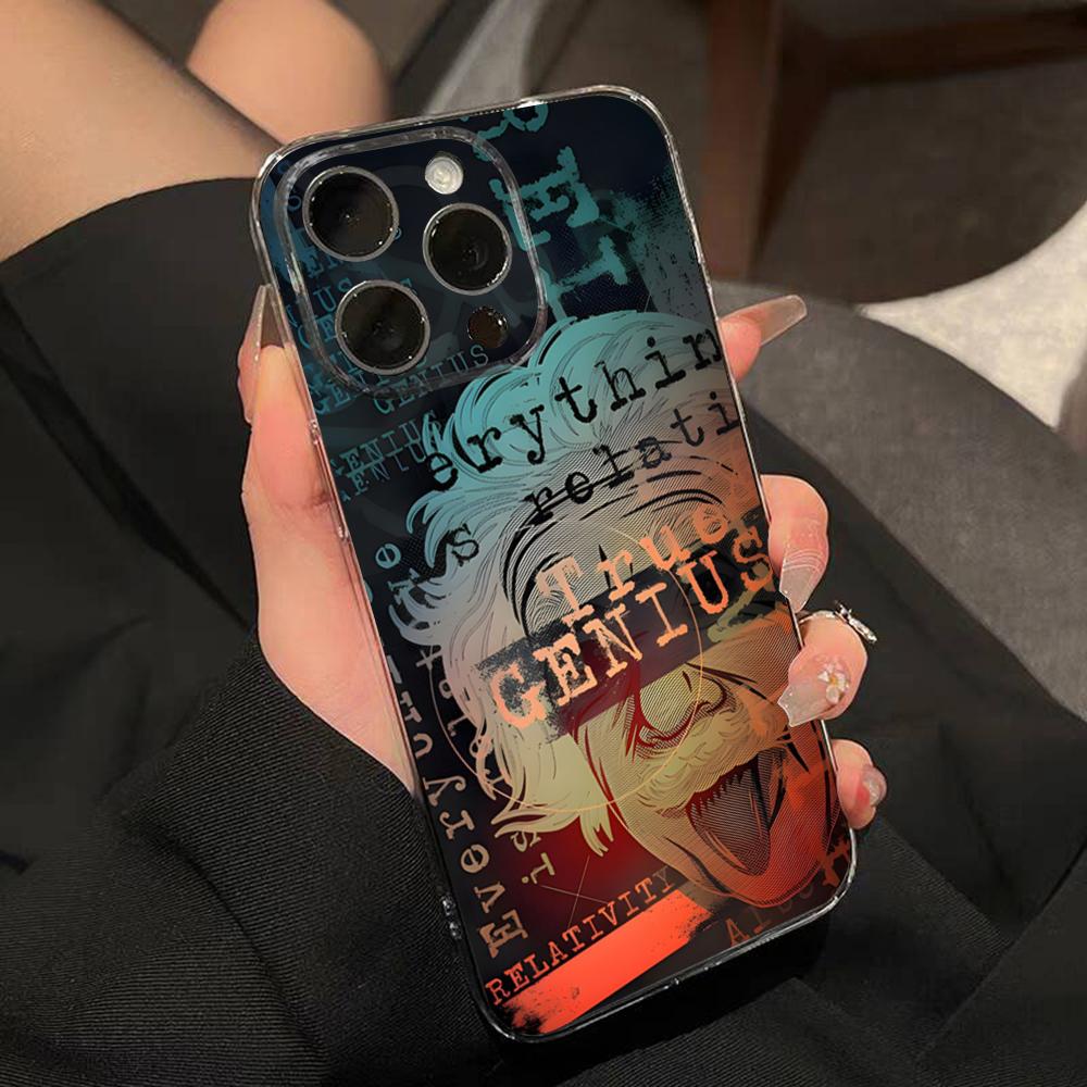 

Theoretical Physicist Einstein Phone Case For IPhone 15 Pro Max 16 Pro Max 14 13 11 12 Mini Xs X Xr 7 8 Plus Se Transparent Cove iPhone 12 Pro
