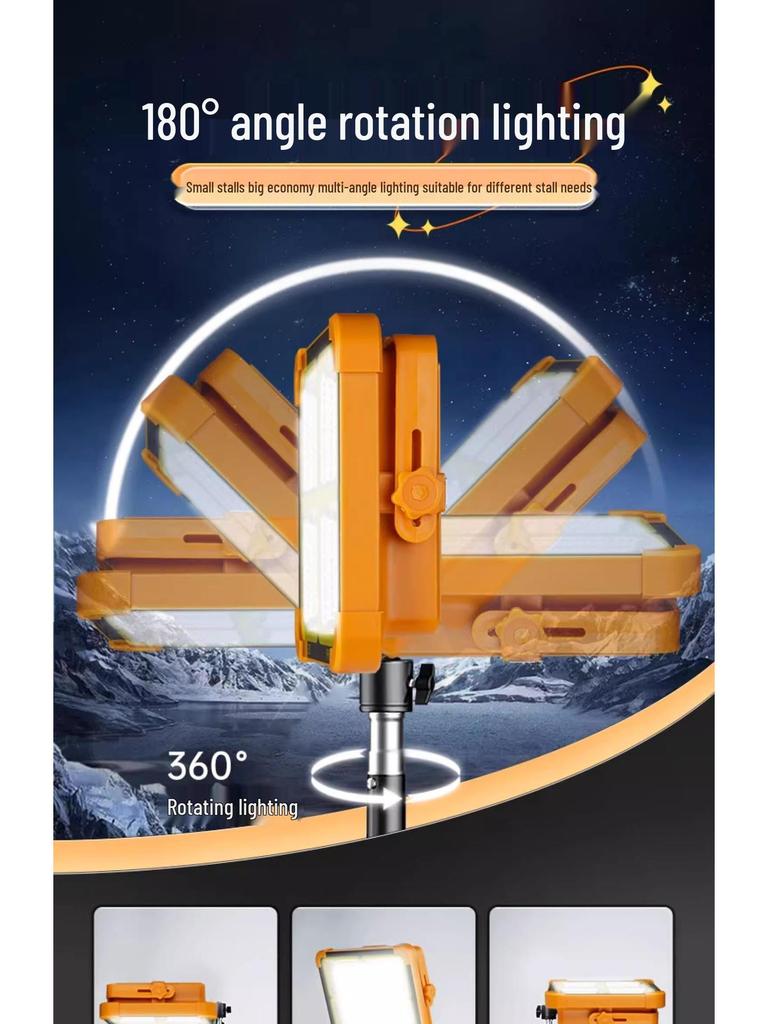 LED Solar Rechargeable Light: Outdoor Camping, Market Stall & Emergency Use, Long Battery Life