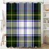 Green Plaid Shower Curtain Waterproof Bathroom Decor Blue Yellow Striped Home Decorative Polyester Fabric Modern Bath Mat