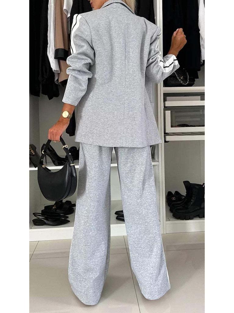 2024 European & American Autumn/Winter Women's Long-Sleeve Lapel Casual Suit Set