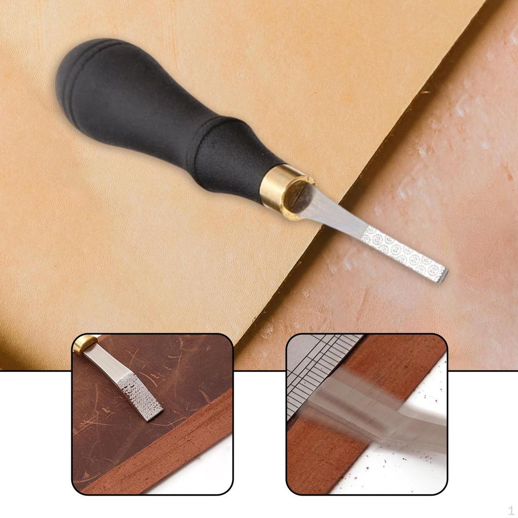 Detalj Grovere Håndverksoverflate Verktøy Hånd Profesjonell Arbeidende Bærbar Kantmarkering Lær Grovpussing