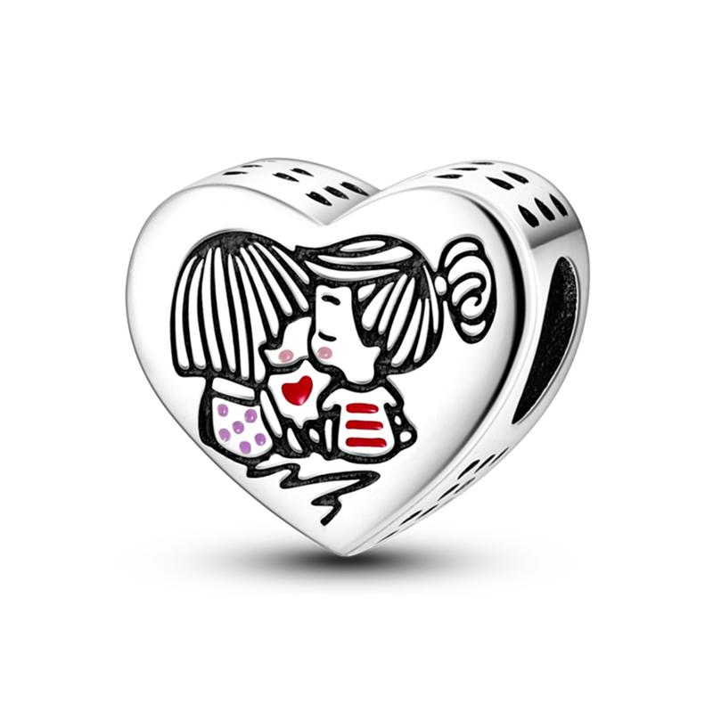 New 925 Silver Color Family Brothers and Sisters Charms Beads Fit Qikaola 925 Bracelets Fine DIY Birthday Jewelry