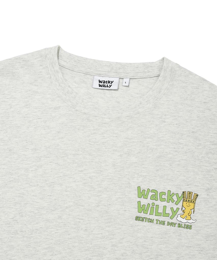 WACKY WILLY Kiki Travel Series Racing T-Shirt Light Gray