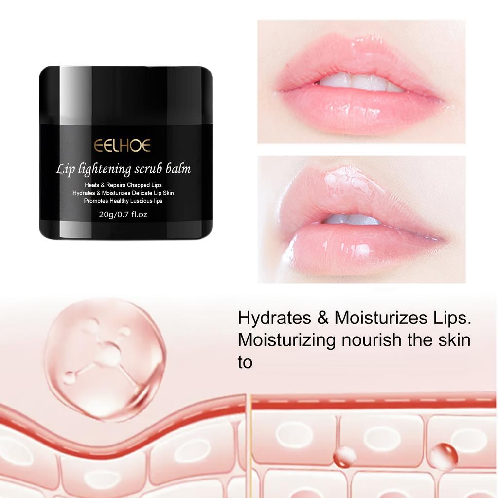 Lip Scrub Balm, Moisturizing & Softening, Unisex-Adult, Paste Form, Alcohol-Free, Suitable for All Skin Types, with Aloe Vera & Phytic Acid, Lip Mask
