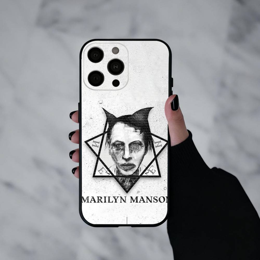 Singer M-Marilyn Manson   Phone Case For iPhone 17pro,16,15,14,13,12,11 Plus,Pro Max,XS,Soft Silicone Black Cover