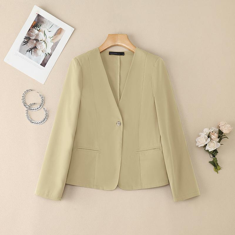 

ZANZEA Женская повседневная блузка-кардиган с V-образным вырезом, свободного кроя, с длинным рукавом 5XL абрикосовый