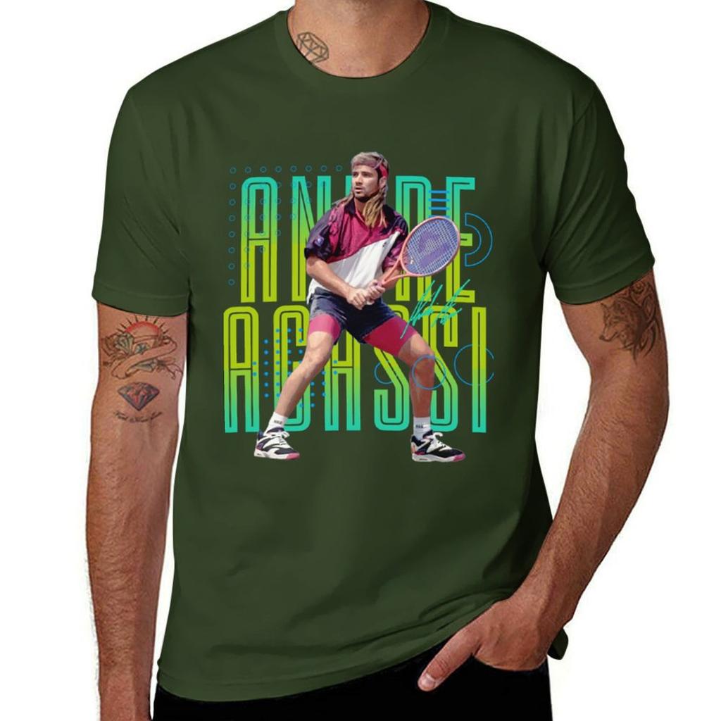 Andre Agassi 90's T-Shirt customs design your own anime clothes summer top T-shirt men