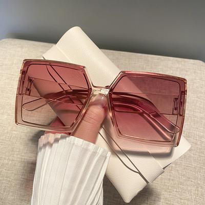 New Vintage Large Frame Sunglasses Women'S Brand Designer Square Sun Glasses Women Travel Fashion Eyewear Uv400