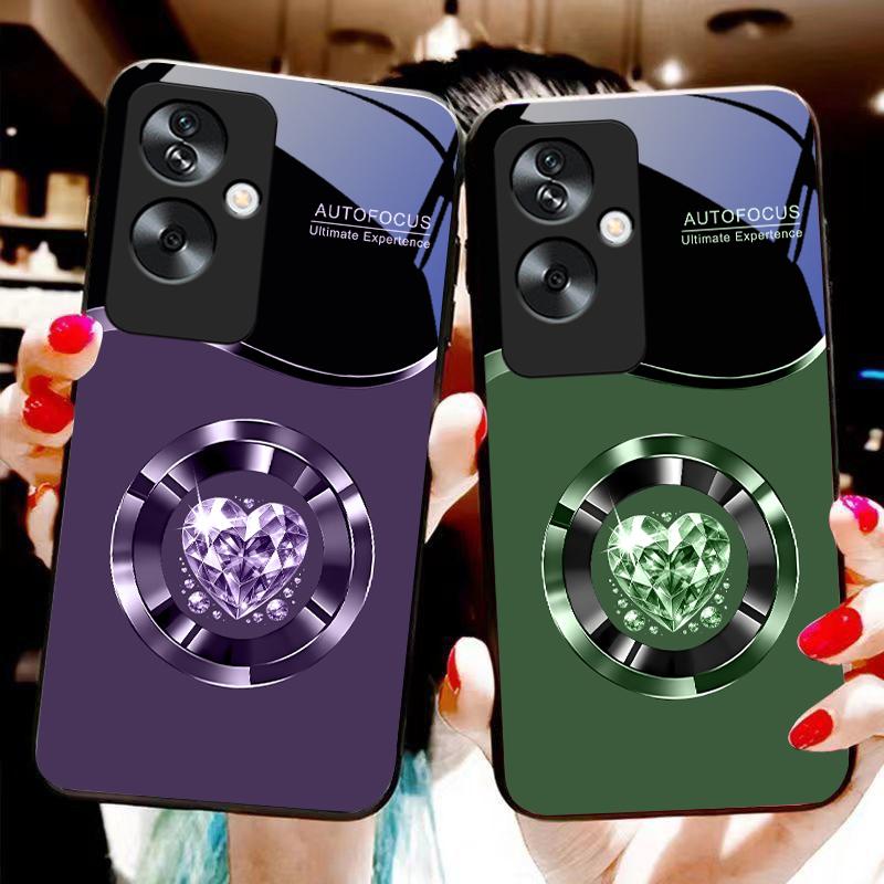 Kreis Diamant Für Oppo A79 5G 58 78 74 60 4G Reno 11F Realme GT 6 11 Note 50 10 C55 X2 Gehärtetes Glas Schwarze Handyhülle