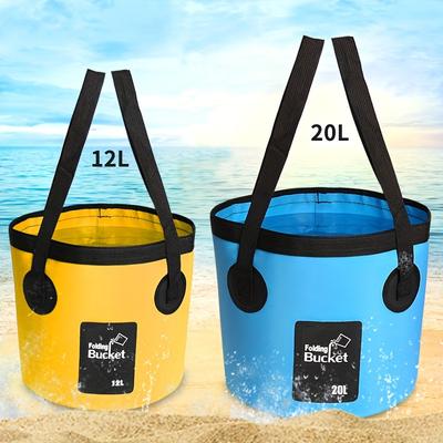 2pcs Collapsible Bucket Camping Water Storage Container Portable Folding Wash Basin For Traveling Hiking Fishing Boating Garden