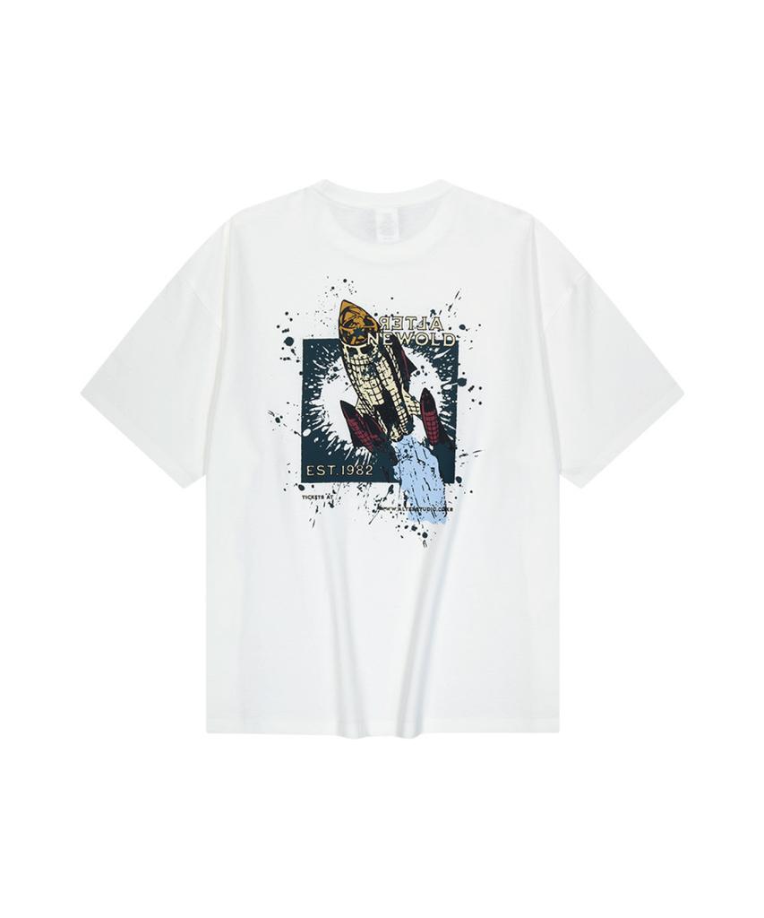 ALTER STUDIO Vintage Newold Print T-Shirt_White