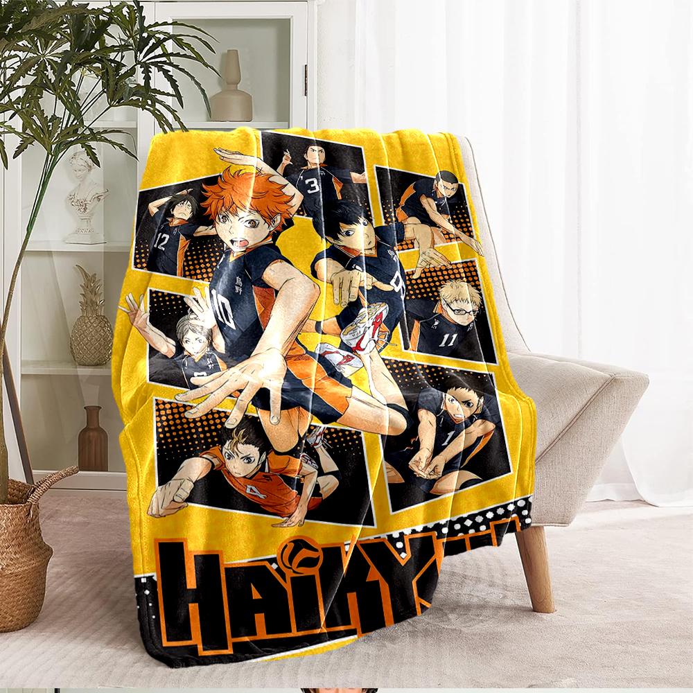 Haikyu Theme Printed Blanket - Perfect for Couch, Bed, Travel & Outdoor Use | Machine Washable, Cozy & Durable.