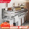 MEICHUWUYU 304 Edelstahl Küchen-Aufbewahrungsregal, Wandmontierter Messerhalter, Gewürzregal, Stäbchenhalter, Kompletter Küchenutensilien-Organizer