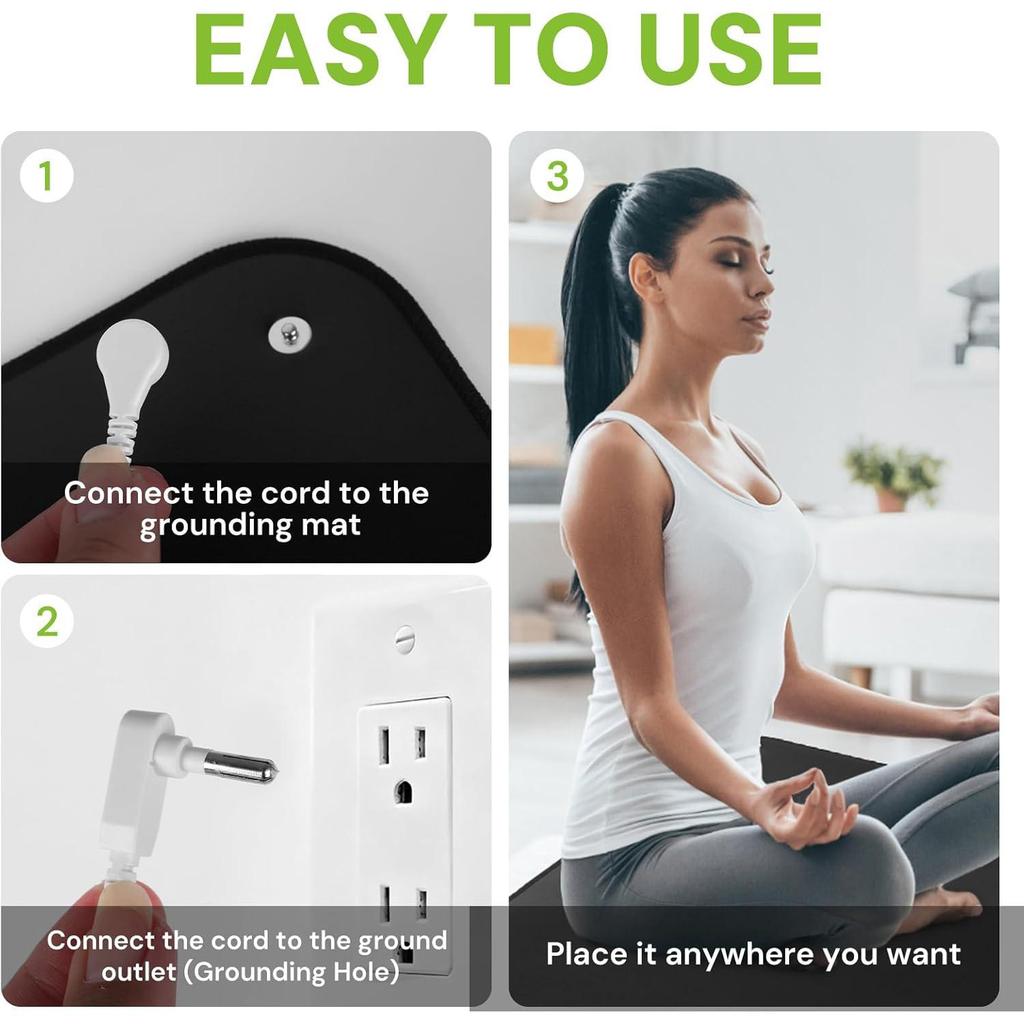 35.4"x23.6" Grounding Mat Conductive Pad Home Use Connect To Earth's Natural Surface Indoors