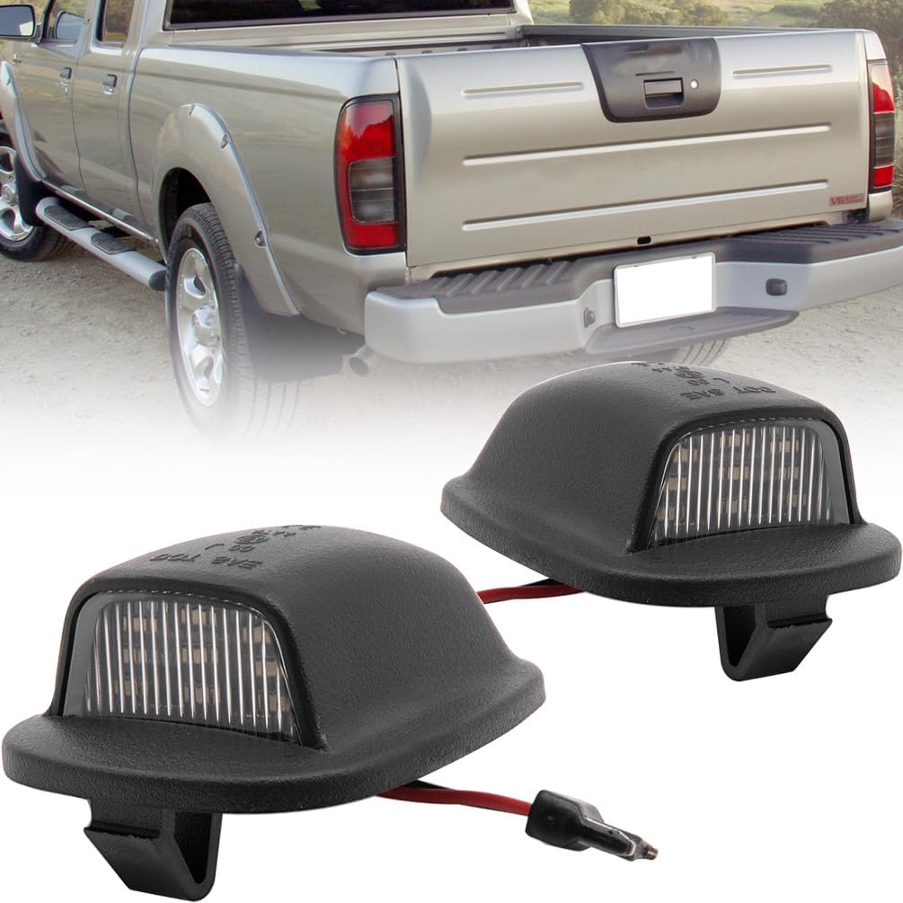 

Xenon White LED License Plate Lights for 1999-2004 Nissan Xterra WD22 1998-2004 Nissan Frontier Navara NP300 D22 Rear Tag License Number Plate Lamps