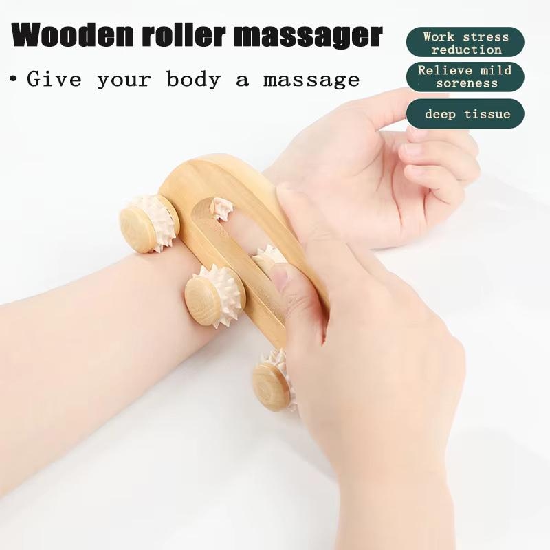 Wooden Massager Manual Roller Neck Back Waist Massage Tool For Neck Leg Back Deep Tissue Muscle Relax Body Massage