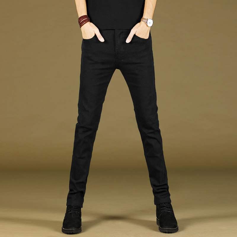 

Мужские джинсы слим-фит с вельветовой отделкой - Повседневный корейский стиль для мальчиков на осень/зиму, утолщенные и модные для студентов. 33 (For 145-155 lbs)