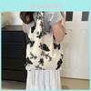 Stylish Black Canvas Tote Bag For Women 2024 Summer Fashion Large Capacity Trendy Design