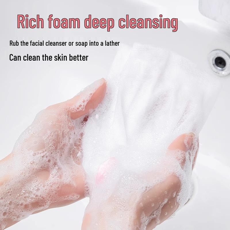 Double Layer Mesh Soap Bag Facial Cleanser Foaming Net Washcloth