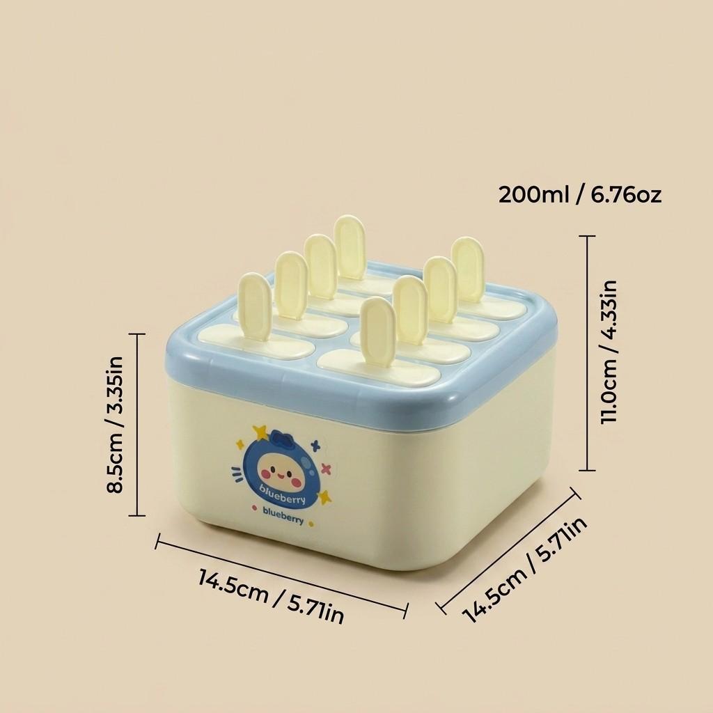Plastic Popsicle Molds 8 Grids DIY Ice Pop Maker With Lid Reusable Sticks Easy Release Ice Cream Mold Ice Tray For Kids Kitchen