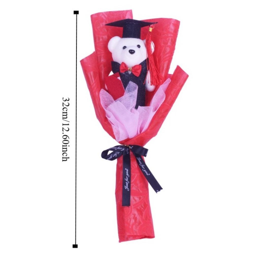 Plush Bear Bear Plush Bouquet Cartoon Doctoral Bear Toy Graduation Bear Bouquet  Birthday Party